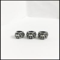 Stainless Steel Beads, Skull, blacken, original color, 11*9.5mm 