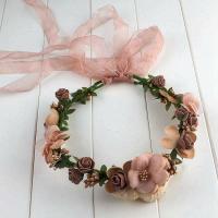 Bridal Hair Band, Cloth, handmade, for woman, pink, 180mm 