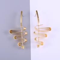 Brass Drop Earring, plated, for woman 30*70mm 