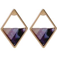 Resin Zinc Alloy Earring, with Resin, zinc alloy post pin, plated, for woman 