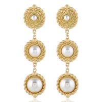 Plastic Pearl Zinc Alloy Earring, with Plastic Pearl, zinc alloy post pin, plated, for woman 