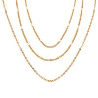 Ожерелье цинкового сплава , цинковый сплав, плакирован золотом, три слоя & Регулируемый & Женский   продается PC