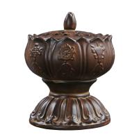 Porcelain Incense Burner, portable & durable & vintage, brown 