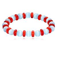 Cats Eye Bracelets, with Plastic, for woman, blue, 8mm Approx 6.8 Inch 