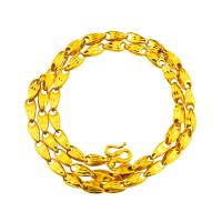 Ожерелье ручной латунные, Латунь, плакированный настоящим золотом, Бар цепи & Мужский, длина:Приблизительно 23.2 дюймовый, продается Strand