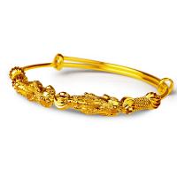 Латунный браслет, Латунь, плакированный настоящим золотом, Женский, 5mm,20mm, длина:Приблизительно 7.5 дюймовый, продается Strand