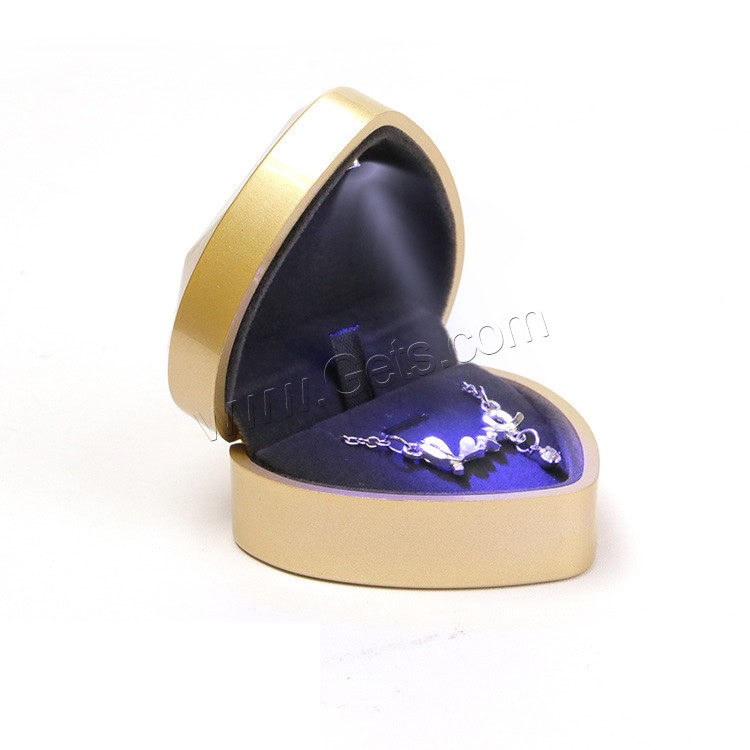 Plástico Caja de exhibición de joyas, Corazón, Resistente & con luz LED & diferentes estilos para la opción, más colores para la opción, 65x71x45mm, 5PCs/Grupo, Vendido por Grupo