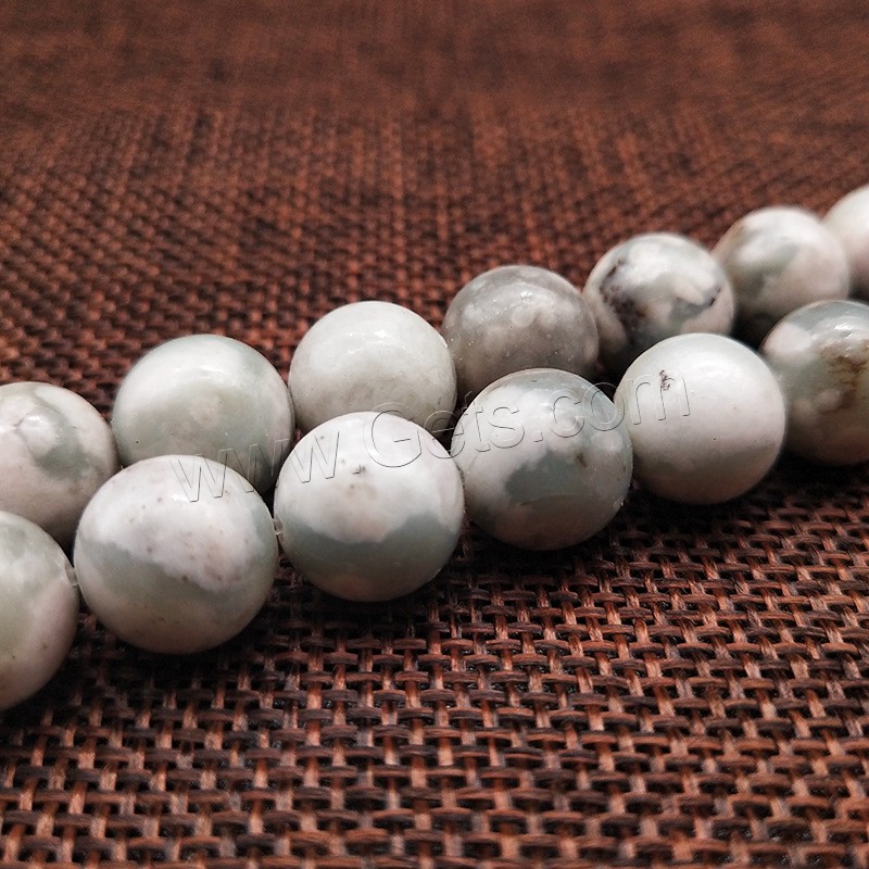 Glücklicher Stein Perle, rund, poliert, verschiedene Größen vorhanden, Bohrung:ca. 1mm, verkauft von Strang