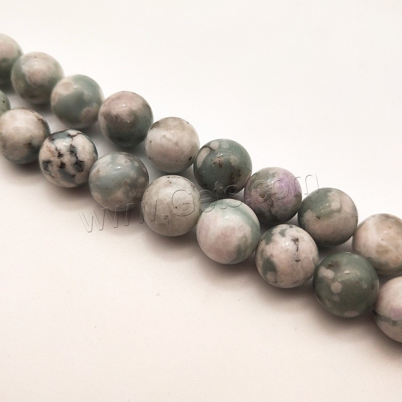 Glücklicher Stein Perle, rund, poliert, verschiedene Größen vorhanden, Bohrung:ca. 1mm, verkauft von Strang