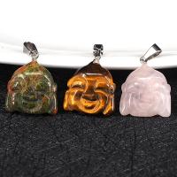 Gemstone Jewelry Pendant, Buddha, polished, Unisex, mixed colors 