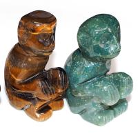 Полудрагоценный камень Коробочные украшения Драгоценный камень, обезьяна, полированный, Портативный & Устойчивого, разноцветный 12ПК/Box, продается Box