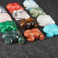 Gemstone Boxed Decoration Gemstone, Frog, polished, portable & durable, mixed colors 