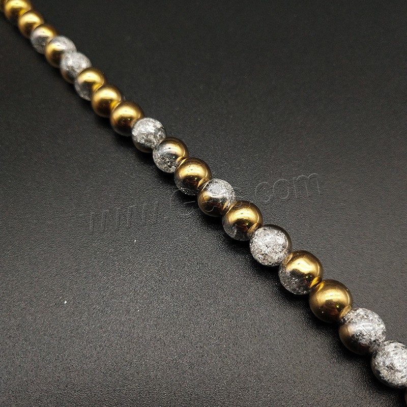 Knistern Quarz Perlen, poliert, verschiedene Größen vorhanden & zweifarbig, keine, Bohrung:ca. 1mm, verkauft von Strang