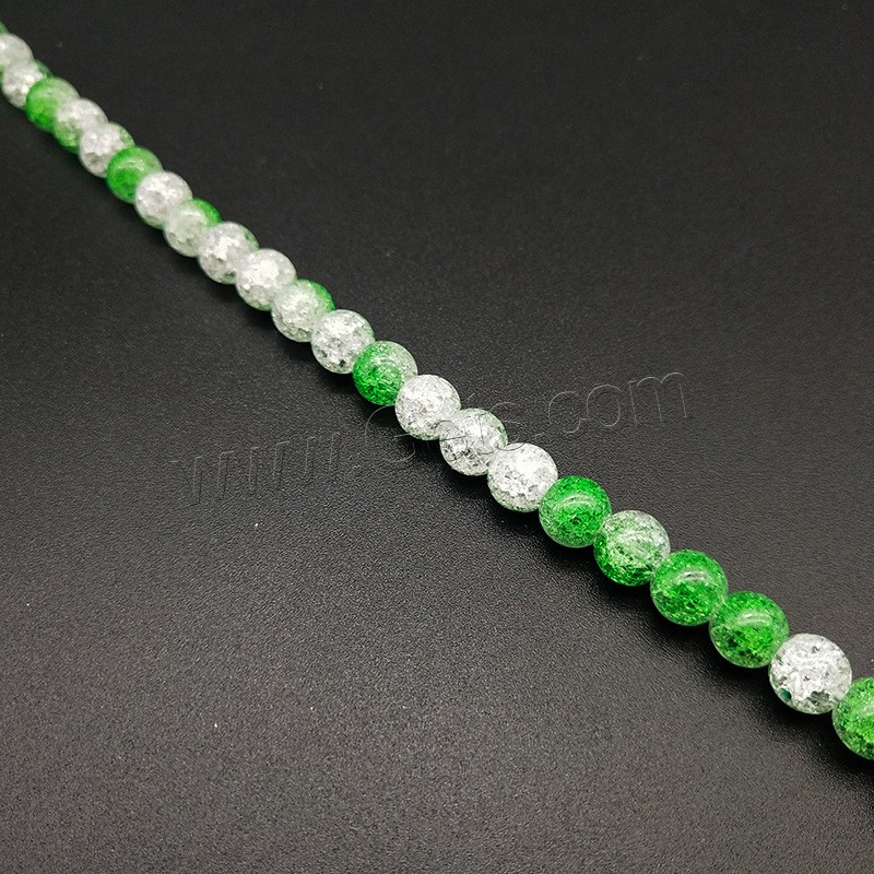 Knistern Quarz Perlen, poliert, verschiedene Größen vorhanden & zweifarbig, keine, Bohrung:ca. 1mm, verkauft von Strang