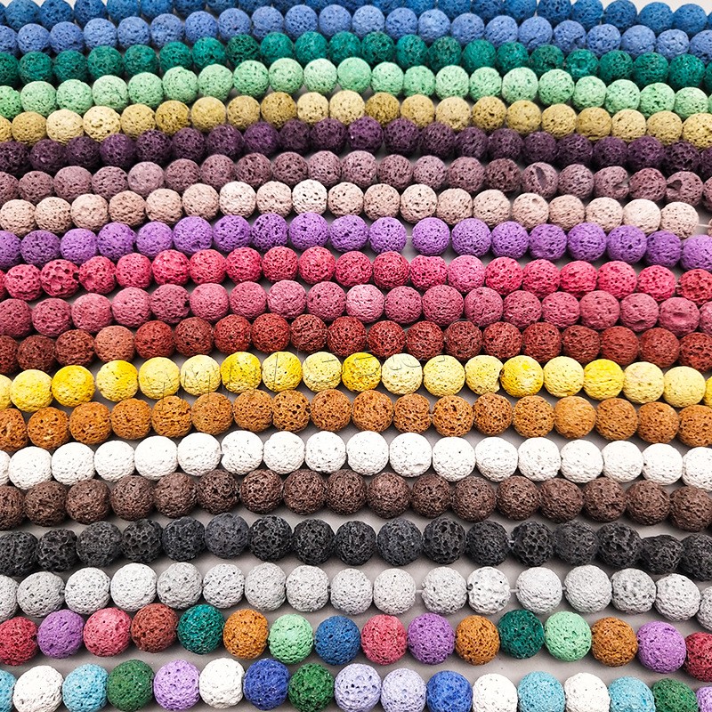 Natürliche Lava Perlen, poliert, verschiedene Größen vorhanden, keine, Bohrung:ca. 1mm, verkauft von Strang