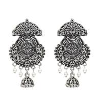 Plastic Pearl Zinc Alloy Earring, with Plastic Pearl, plated, vintage & folk style & for woman 