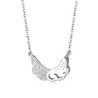 Titanium Steel Jewelry Necklace, Wing Shape, plated, Adjustable & for woman & hollow Inch 