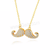 Cubic Zircon Micro Pave Brass Necklace, plated, Adjustable & micro pave cubic zirconia & for woman Inch 
