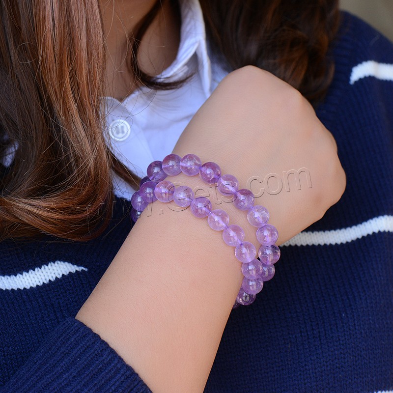 Amethyst Bracelet, Round, different size for choice & for woman, purple, Sold By Strand