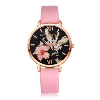 Women Wrist Watch, Zinc Alloy, with Glass & Silicone, Chinese movement, stainless steel pin buckle, rose gold color plated, waterproofless & for woman 35*8mm Approx 9.5 Inch 