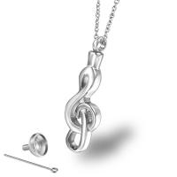 Titanium Steel Cinerary Casket Necklace, Music Note, plated, Unisex & oval chain Approx 19.7 mm 