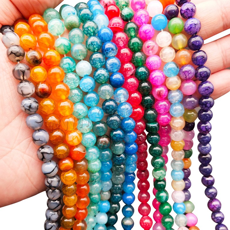 Natürliche Drachen Venen Achat Perlen, Drachenvenen Achat, poliert, verschiedene Größen vorhanden, keine, verkauft von Strang
