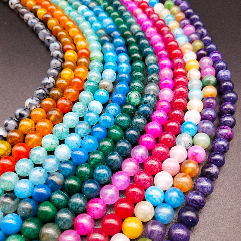 Perles agate veines de dragon naturelles, poli, normes différentes pour le choix, plus de couleurs à choisir, Vendu par brin