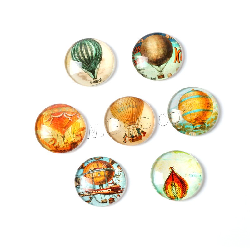 Glass Fridge Magnet, Organic Glass, random style & vintage & mixed pattern & with magnetic, mixed colors, Sold By PC
