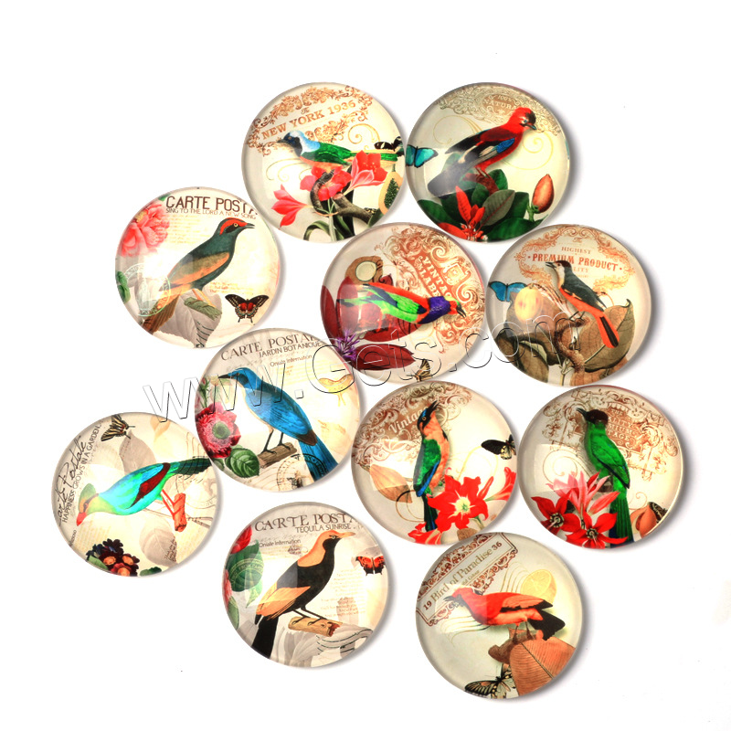 Glass Fridge Magnet, mixed pattern & different size for choice & different designs for choice, 18mm, Sold By PC