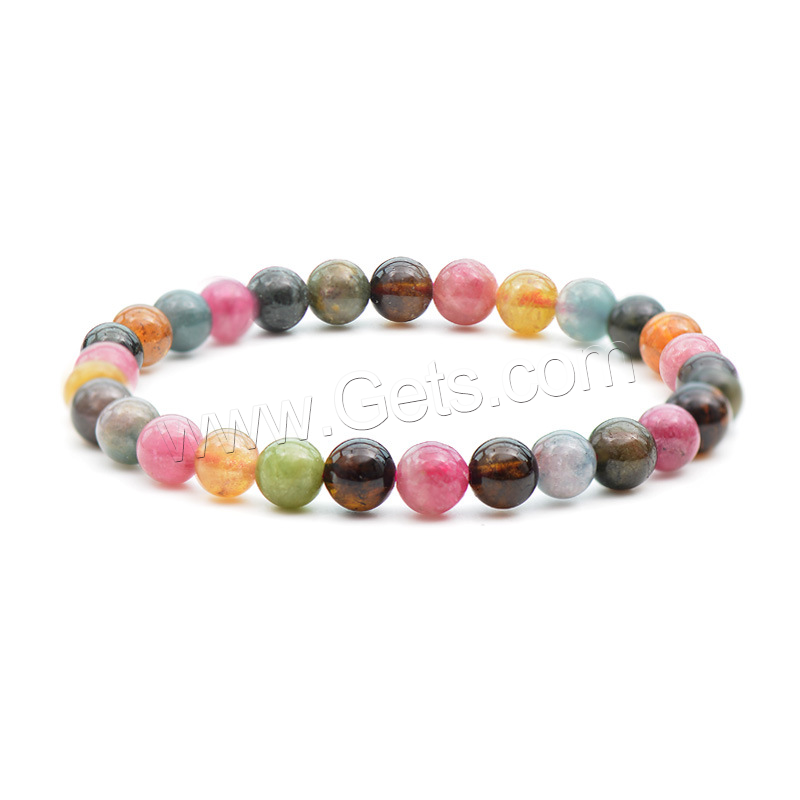 Tourmaline Bracelet, Round, natural, different size for choice & radiation protection & for woman, multi-colored, Sold By PC