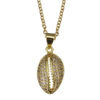 Cubic Zirconia Stainless Steel Necklace, with 2inch extender chain, oval chain & micro pave cubic zirconia, gold 1.5mm Approx 17 Inch 