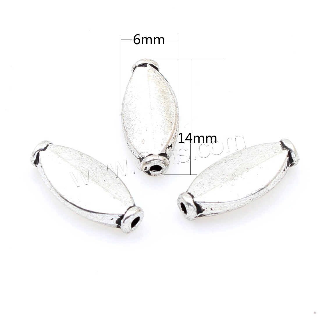 Zinc Alloy Jewelry Beads, plated, more colors for choice, 14x6x3mm, 500PCs/Bag, Sold By Bag