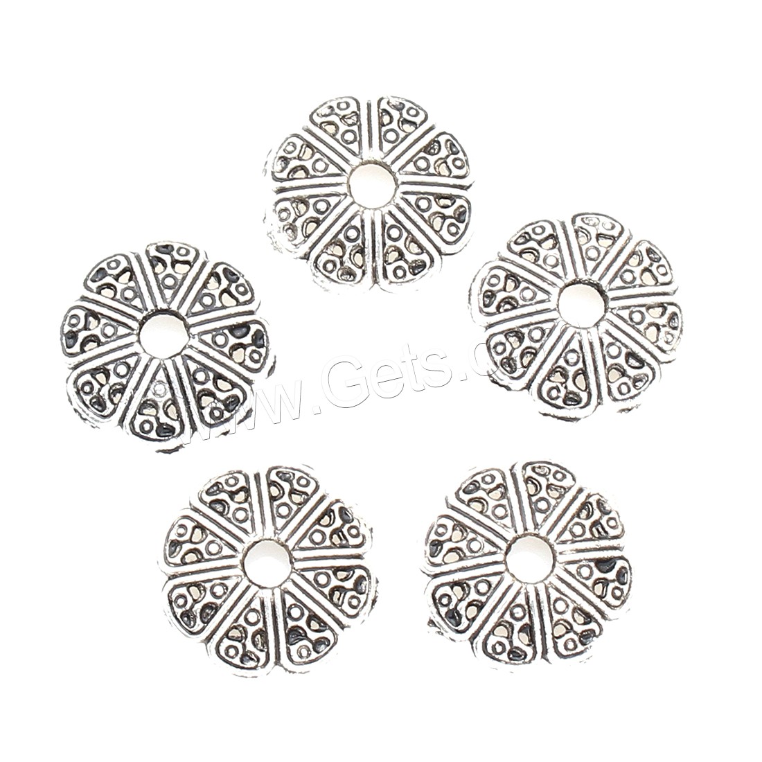 Zinc Alloy Bead Caps, Flower, plated, more colors for choice, 12*2mm, 1500PCs/Bag, Sold By Bag