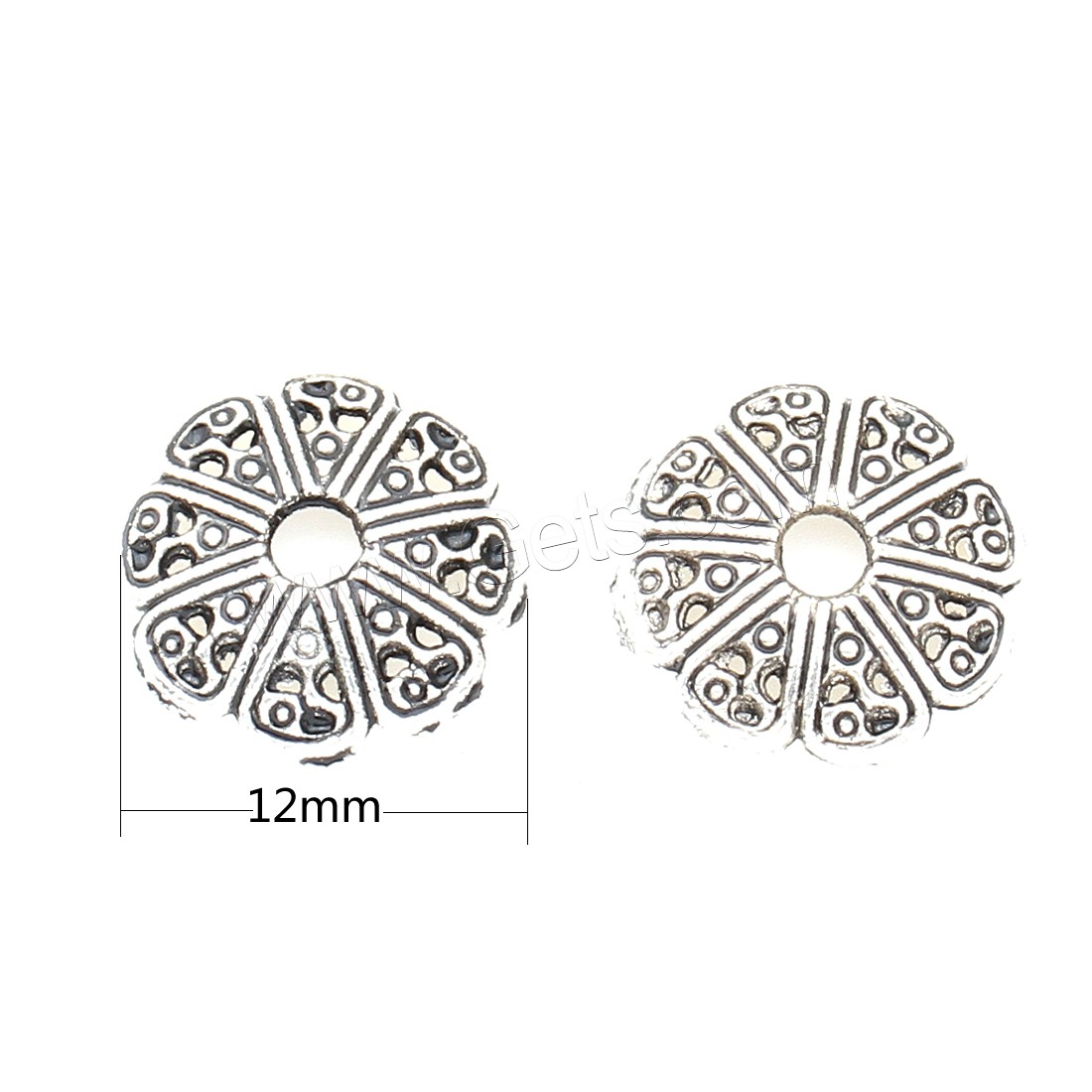 Zinc Alloy Bead Caps, Flower, plated, more colors for choice, 12*2mm, 1500PCs/Bag, Sold By Bag
