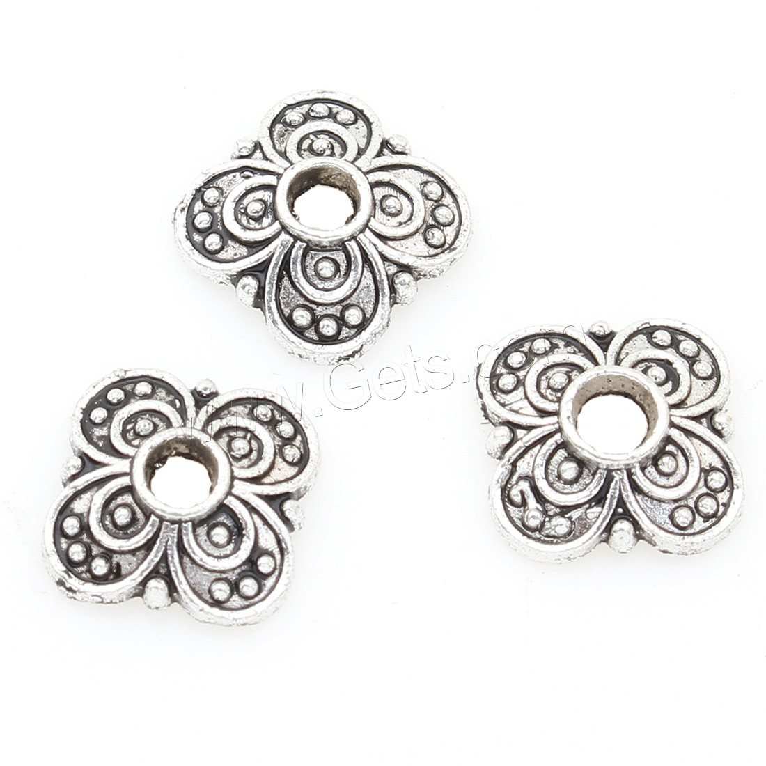 Zinc Alloy Bead Caps, Flower, antique silver color plated, nickel, lead & cadmium free, 10*2mm, 1500PCs/Bag, Sold By Bag