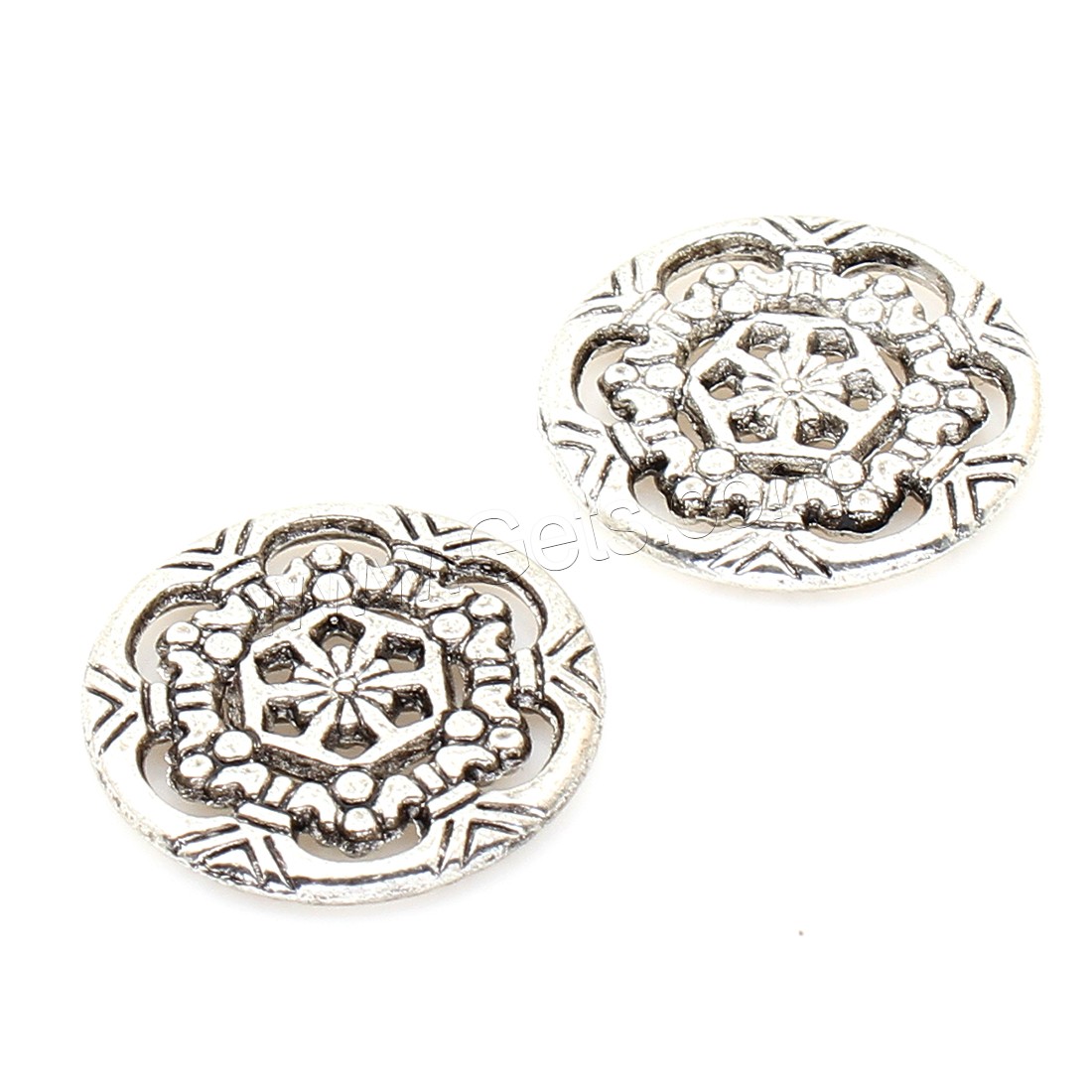 Zinc Alloy Spacer Beads, Flower, antique silver color plated, 18*1mm, 300PCs/Bag, Sold By Bag