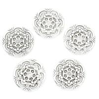 Zinc Alloy Spacer Beads, Flower, antique silver color plated, 18*1mm 
