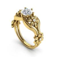 Латунное кольцо с стразами, Латунь, Другое покрытие, разный размер для выбора & Женский & со стразами, желтый, 6mm, продается PC