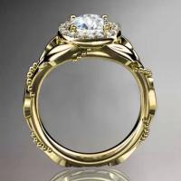 Латунное кольцо с стразами, Латунь, Другое покрытие, разный размер для выбора & Женский & со стразами, Золотой, 6mm, продается PC