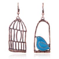 Zinc Alloy Asymmetric Earrings, Cage, plated, for woman & enamel 
