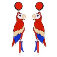 Zinc Alloy Drop Earring, Bird, plated, for woman, red 