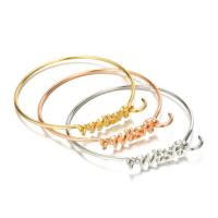 Fashion Zinc Alloy Bangle, Alphabet Letter, plated, for woman 52mm 