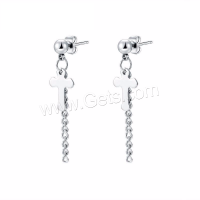 Titanium Steel Drop Earring, Cross, silver color plated, for woman 