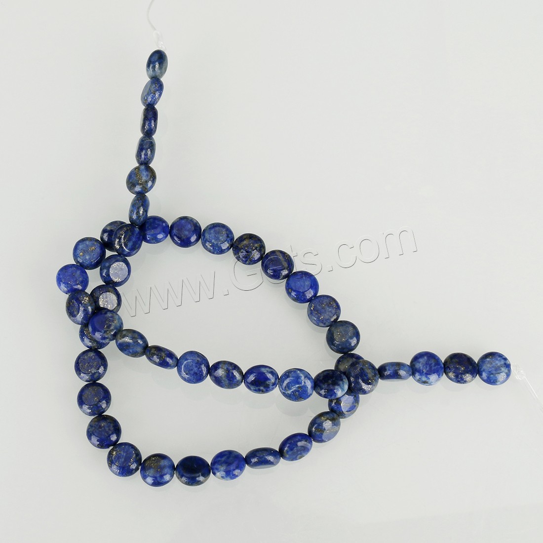 Perles de pierre lasurite naturelles, Lapis lazuli, Plat rond, normes différentes pour le choix, bleu, Trou:Environ 1mm, Longueur:Environ 15.5 pouce, Vendu par brin