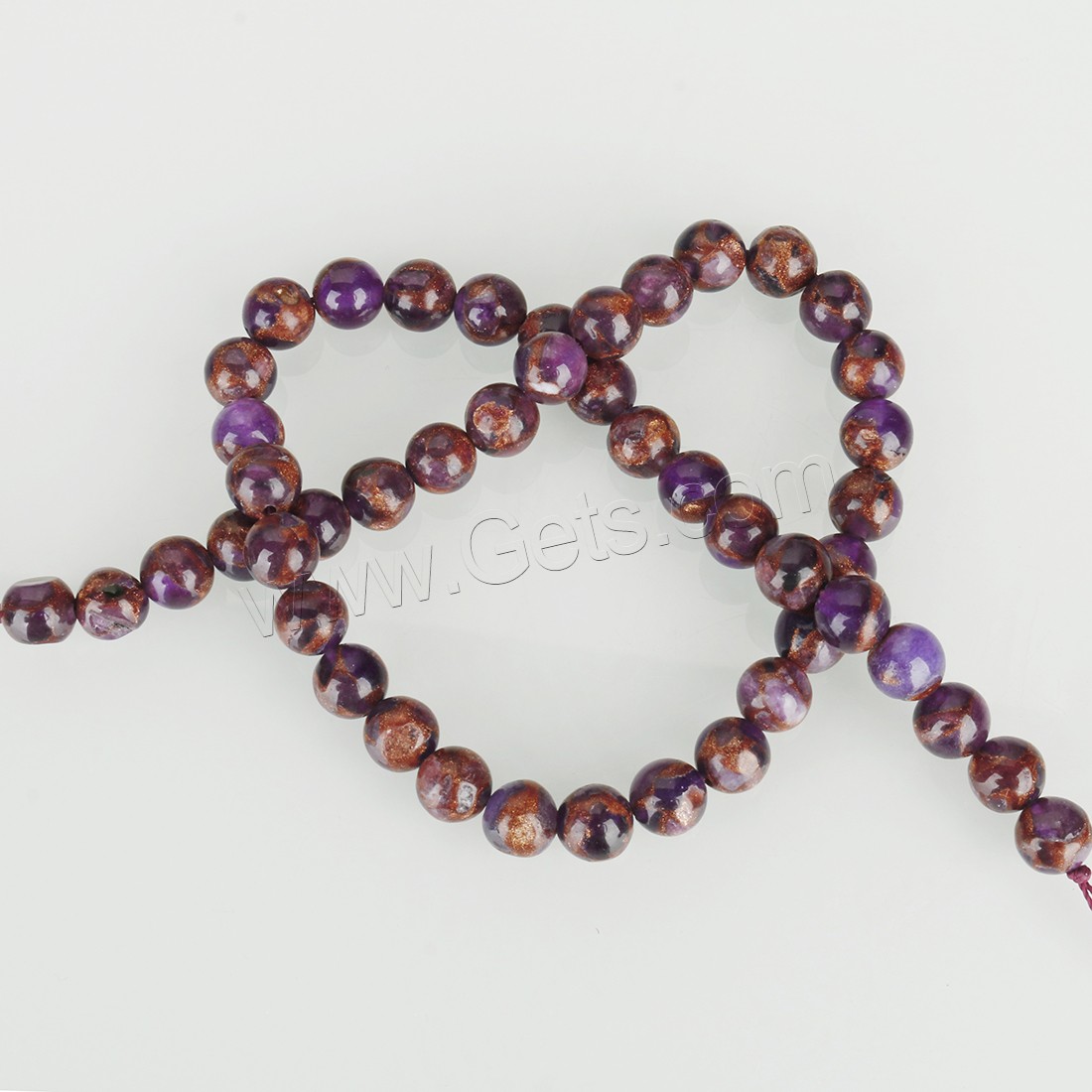 Cloisonne-Stein Perle, rund, verschiedene Größen vorhanden, farbenfroh, Bohrung:ca. 1.5mm, Länge:ca. 15 ZollInch, verkauft von Strang