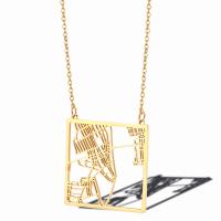 Titanium Steel Jewelry Necklace, with 1.96lnch extender chain, Square, plated, oval chain & for woman & hollow Approx 17.7 Inch 
