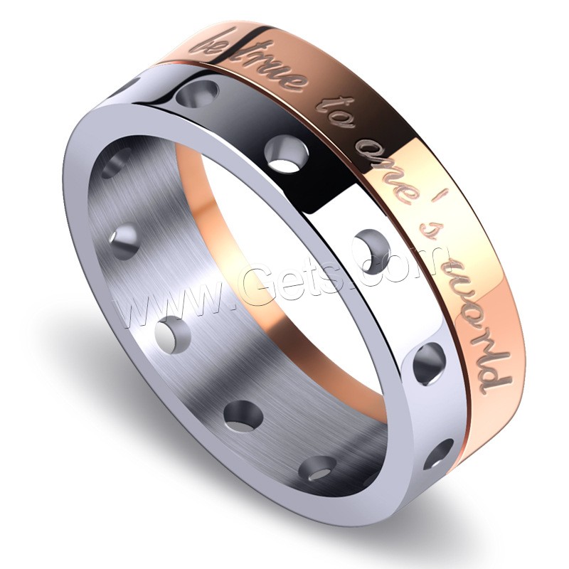 Titanium Steel Finger Ring, plated, different size for choice & for man, 7mm, US Ring Size:7-12, Sold By PC