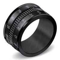Titanium Steel Finger Ring, black ionic & for man, 12mm, US Ring 