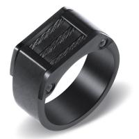 Titanium Steel Finger Ring, black ionic & for man, 10.5mm, 8mm, 19mm, US Ring 