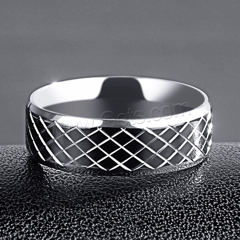 Titanium Steel Finger Ring, black ionic, different size for choice & for man, 7mm, US Ring Size:7-12, Sold By PC